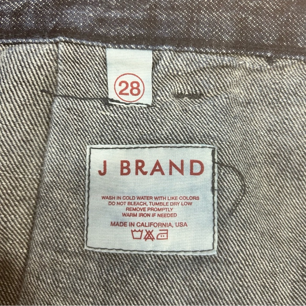 J Brand Wide Leg Flare Jeans Sz 28 Dark Wash Y2K Made in USA Cotton Linen Denim - Picture 4 of 14